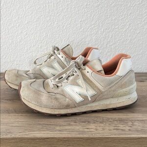 New Balance Cream and Orange Sneakers